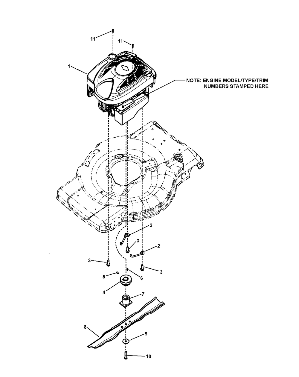 Engine Group Diagram and Parts List for 7800662-BTXPV22700E 2010 Briggs and Stratton Lawn Mower